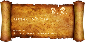 Wittek Rózsa névjegykártya