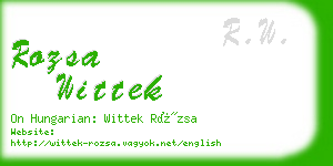 rozsa wittek business card